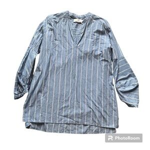 Amanda Uprichard by REVOLVE blue and white pinstripe blouse